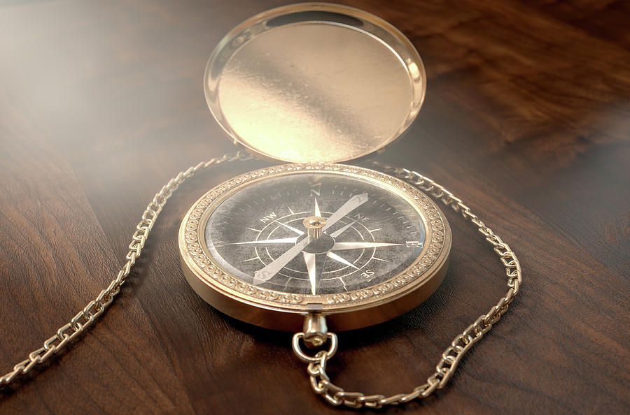 Device Digital Art - Ornate Pocket Compass #2 by Allan Swart