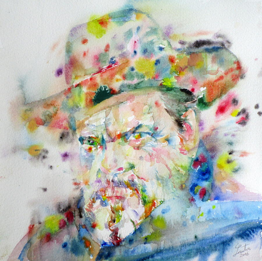 ORSON WELLES - watercolor portrait #2 Painting by Fabrizio Cassetta