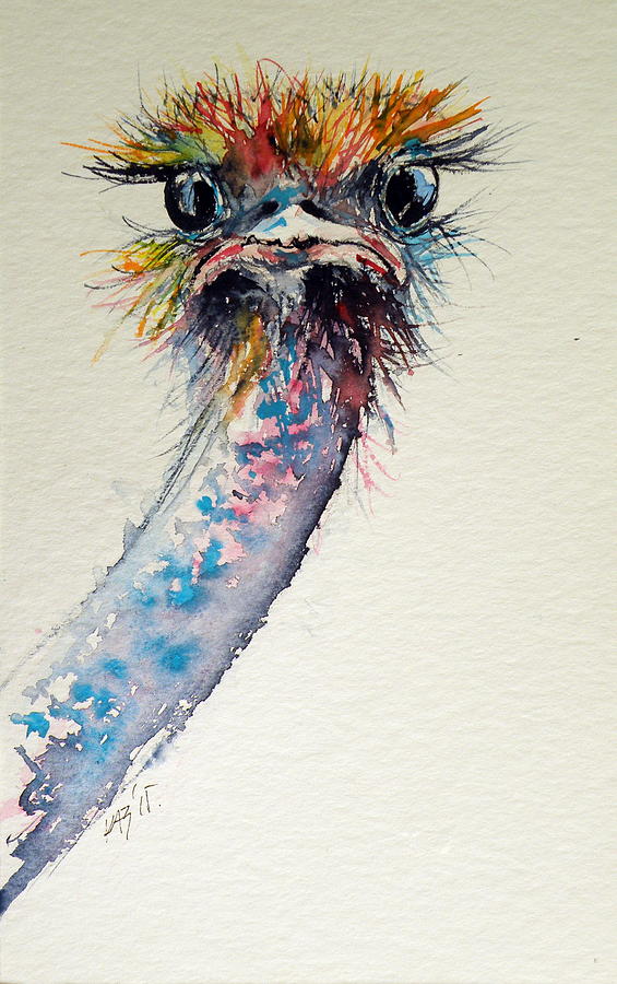 Ostrich #1 Painting by Kovacs Anna Brigitta