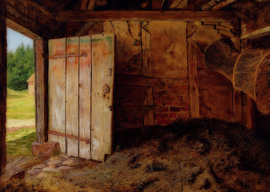 Outhouse interior #1 Painting by Christen Dalsgaard