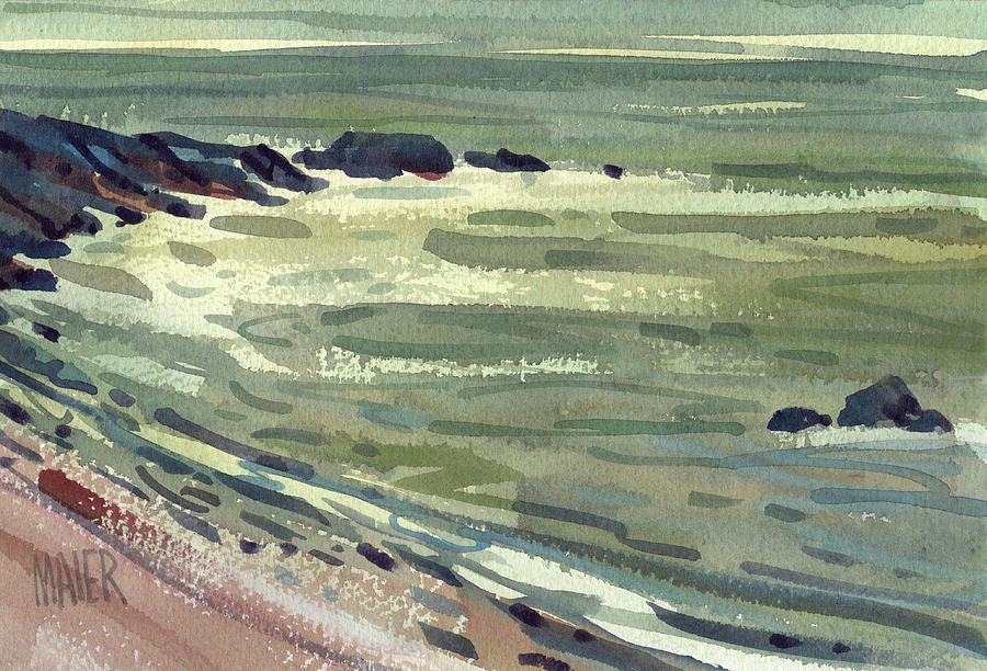 Beach Painting - Pacific Evening #2 by Donald Maier