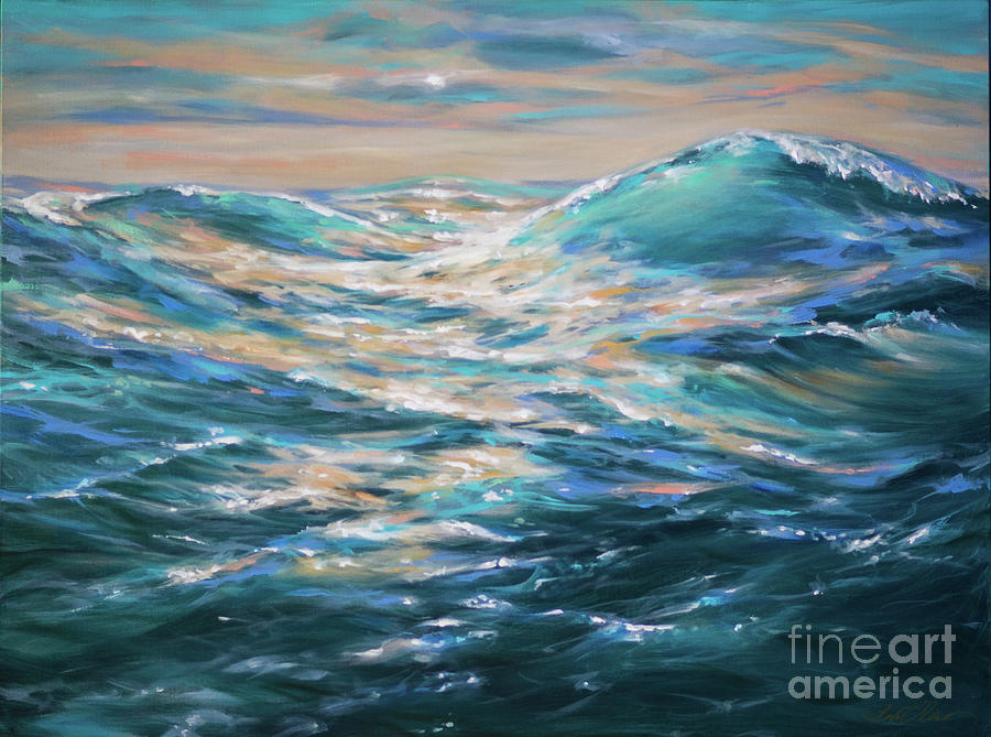 Paddling Out #1 Painting by Linda Olsen