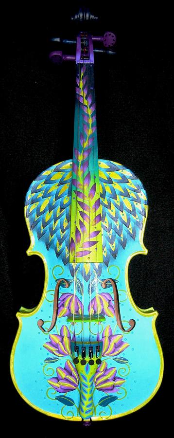 Painted Violin Painting by Elizabeth Elequin - Fine Art America