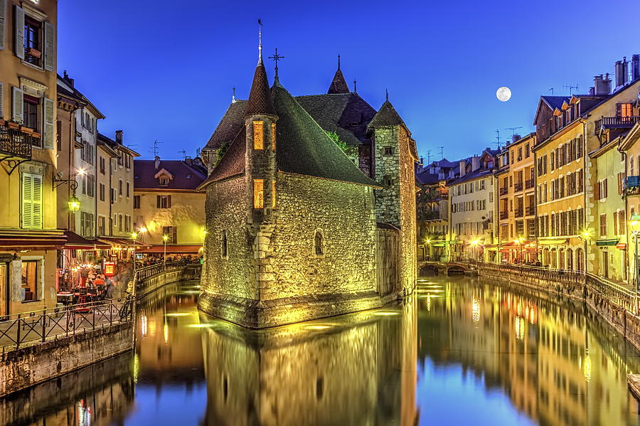 Palais de lIle jail and canal in Annecy old city, France, HDR #2 Photograph by Elenarts - Elena Duvernay photo