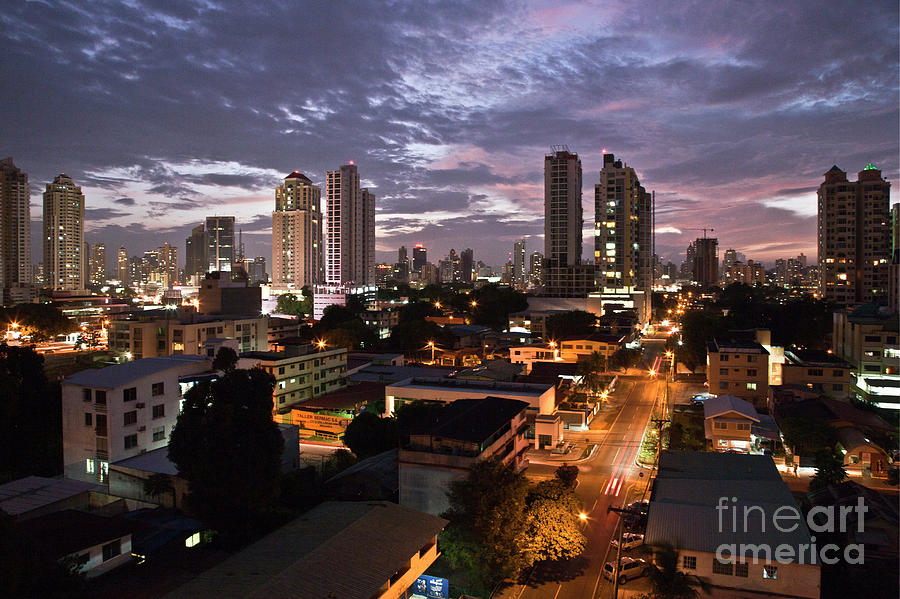 Panama City at night #3 Photograph by Heiko Koehrer-Wagner
