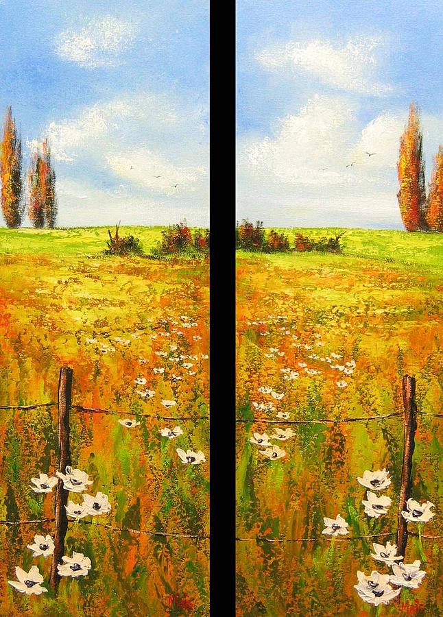Landscape Painting - 2 Panel Set by Marius Prinsloo