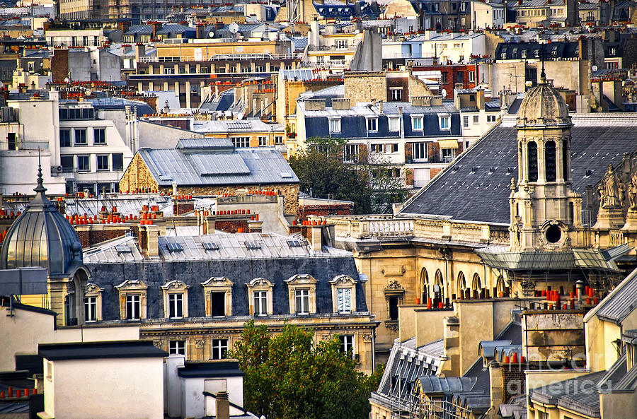 Paris Photograph - Paris rooftops 1 by Elena Elisseeva
