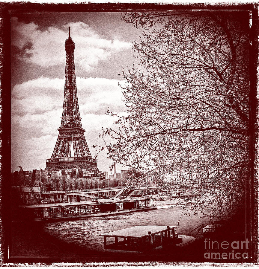 Landmark Pyrography - Paris Seine River.  #2 by Cyril Jayant