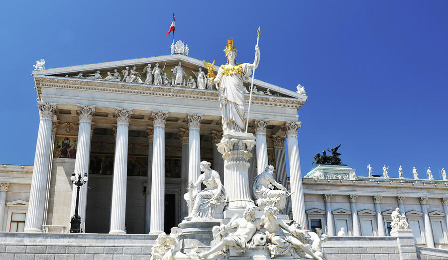 Ancient Photograph - Parliament Building In Vienna, Austria by Lucian Milasan Ancient Photograph - Parliament Building In Vienna, Austria by Lucian Milasan