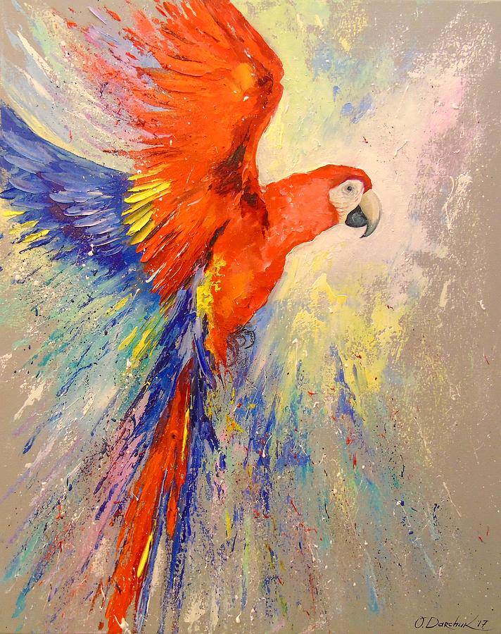 Parrot in flight Painting by Olha Darchuk - Fine Art America