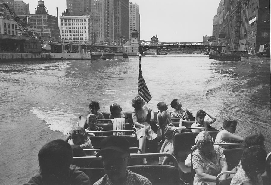 Passengers Aboard Wendella Sunliner - 1962 #2 Photograph by Chicago and North Western Historical Society