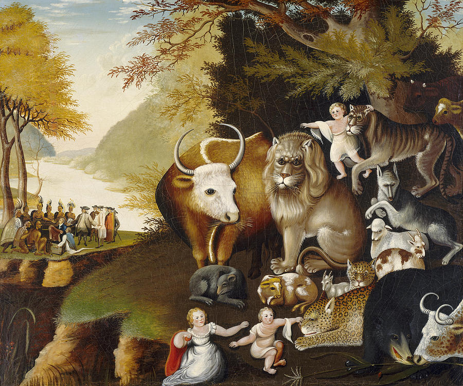 Peaceable Kingdom #2 Painting by Edward Hicks