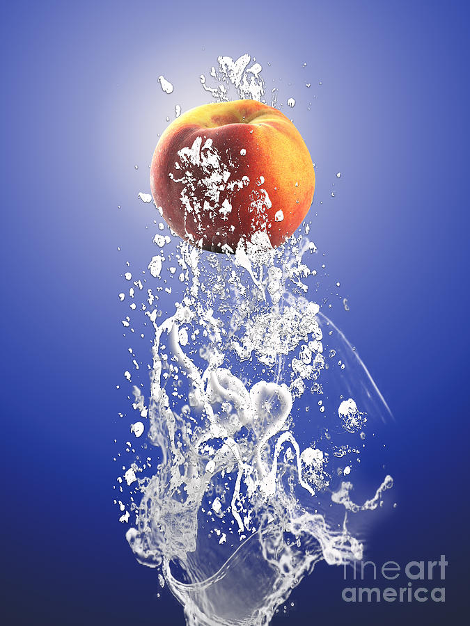Peach Mixed Media - Peach Splash #2 by Marvin Blaine