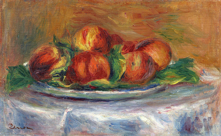Peaches on a Plate #2 Painting by Auguste Renoir