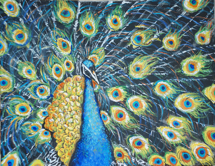 Peacock In Bloom Painting by Sue Ann Rybarczyk - Fine Art America