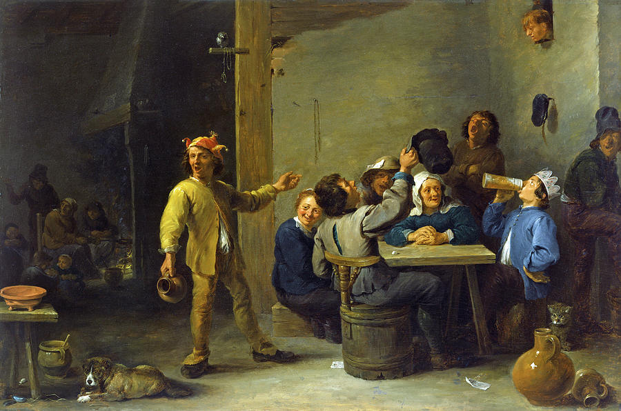 Peasants Celebrating Twelfth Night #2 Painting by David Teniers the Younger