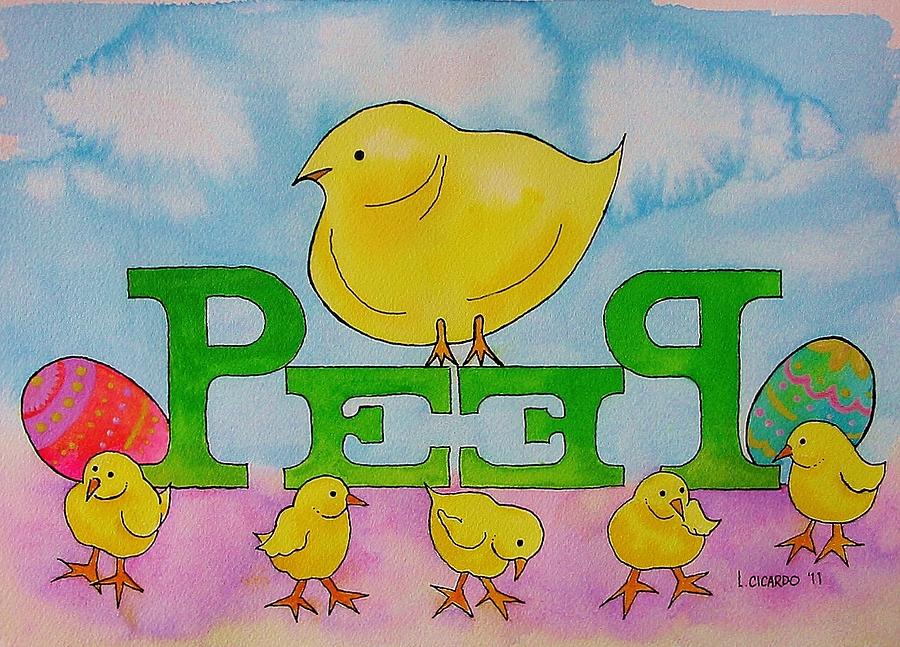 Easter Painting - PEEP Show #2 by Lou Cicardo
