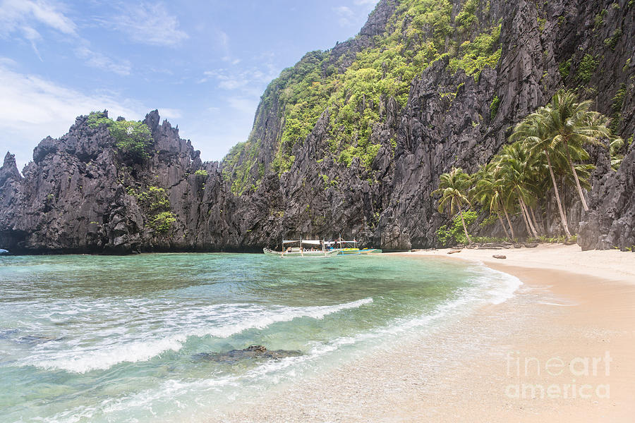 Perfect beach in the stunning Bacuit archipelago in El Nido  #2 Photograph by Didier Marti