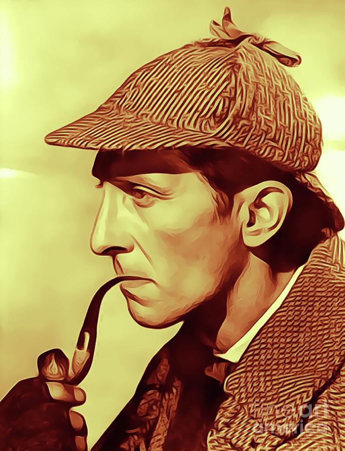 Hollywood Digital Art - Peter Cushing as Sherlock Holmes #2 by Esoterica Art Agency