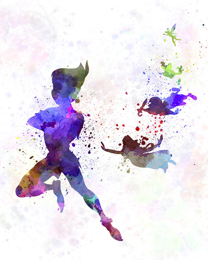 Peter Pan in watercolor #3 Painting by Pablo Romero