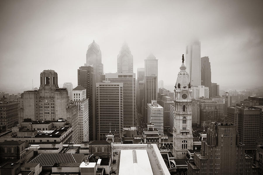 Philadelphia city rooftop #2 Photograph by Songquan Deng