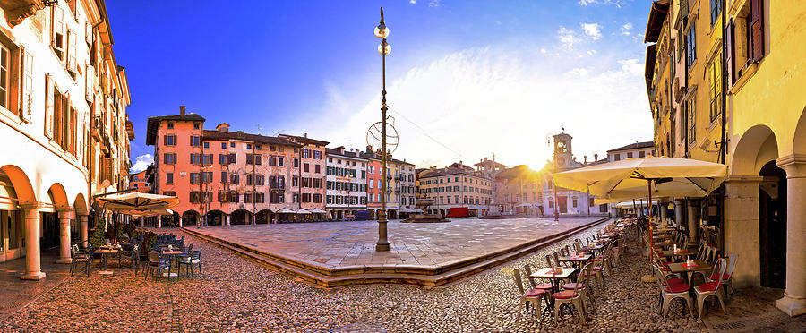 Piazza San Giacomo in Udine sunset panoramic view #2 Photograph by Brch Photography