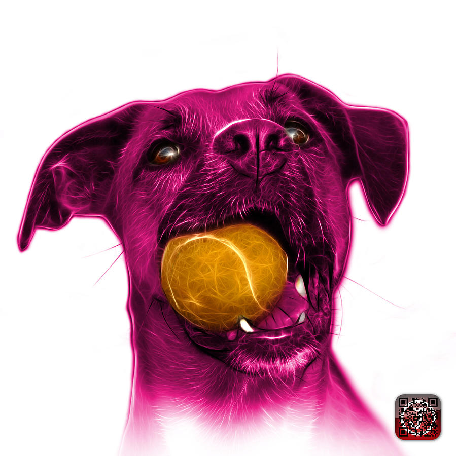 Pink Boxer Mix Dog Art - 8173 - WB #2 Mixed Media by James Ahn