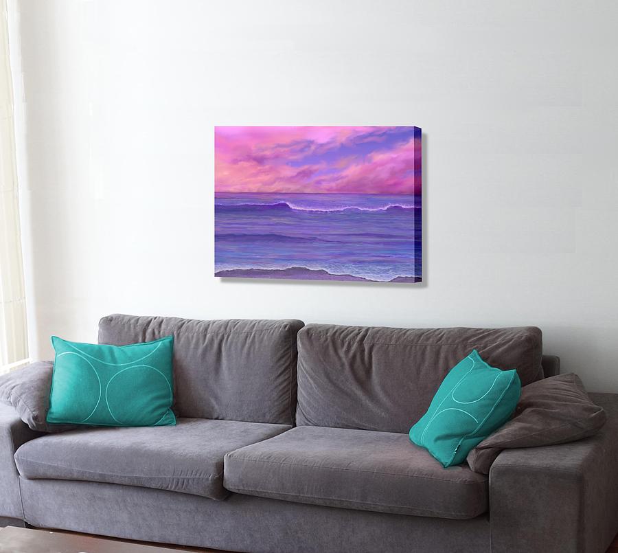 Pink Sunset Waves Digital Art by Stephen Jorgensen
