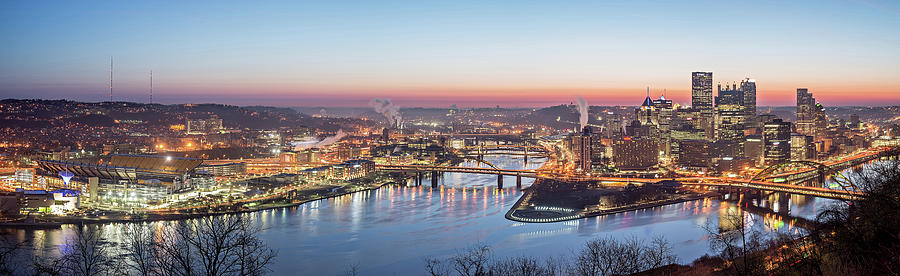 Pittsburgh Pennsylvania City Skyline At Sunrise #2 Photograph by Alex Grichenko