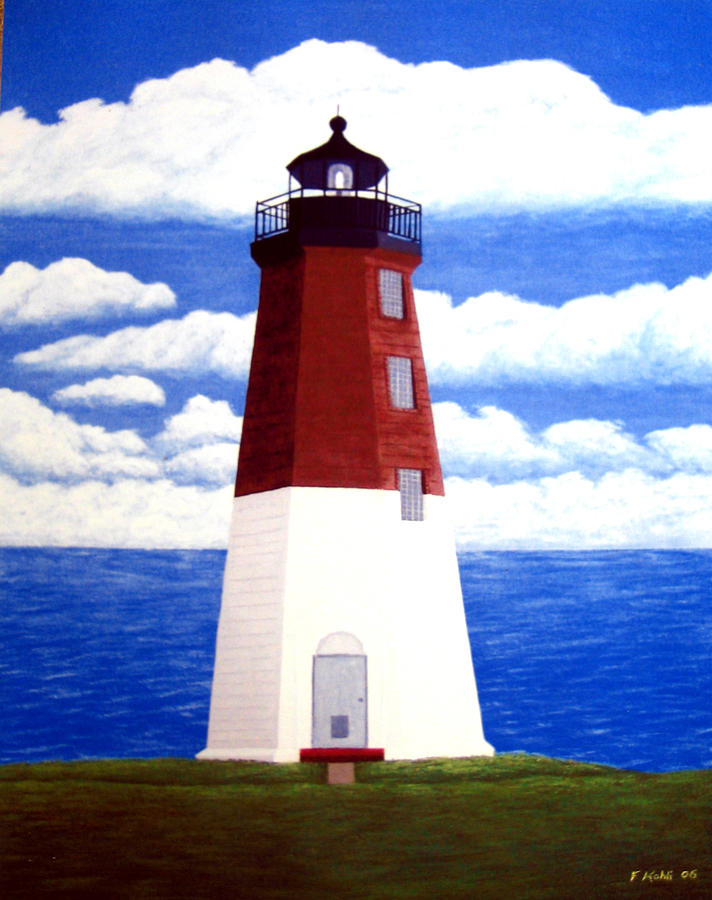 Nature Painting - Point Judith Lighthouse #2 by Frederic Kohli