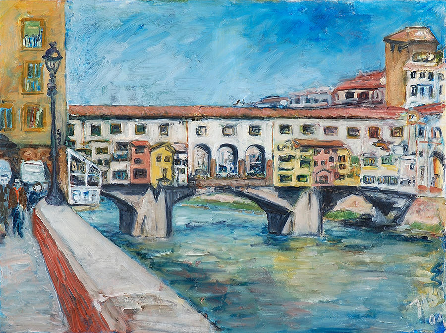 Florence Painting - PonteVecchio by Joan De Bot Florence Painting - PonteVecchio by Joan De Bot