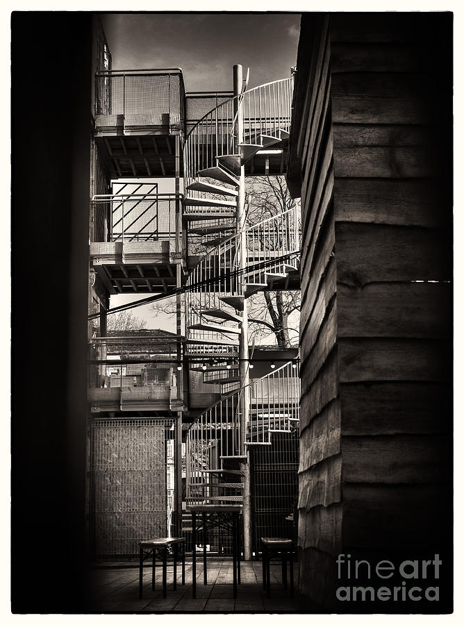 Brixton Photograph - Pop Brixton - spiral staircase - industrial style #2 by Lenny Carter