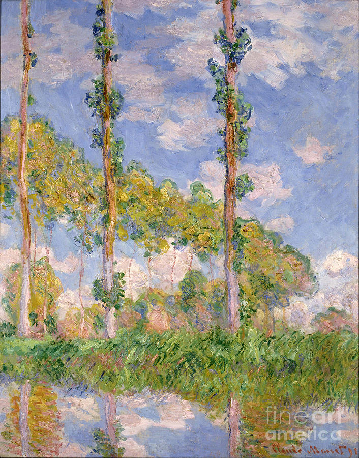 Poplars in the Sun #2 Painting by Claude Monet