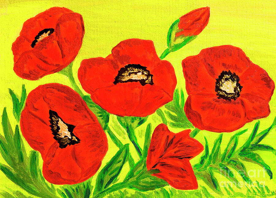 Poppies, oil painting #6 Painting by Irina Afonskaya