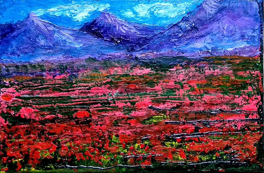 Poppy fields #2 Painting by Asha Sudhaker Shenoy