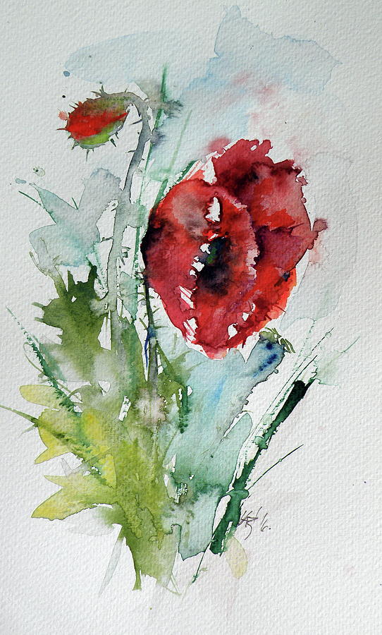 Poppy #2 Painting by Kovacs Anna Brigitta