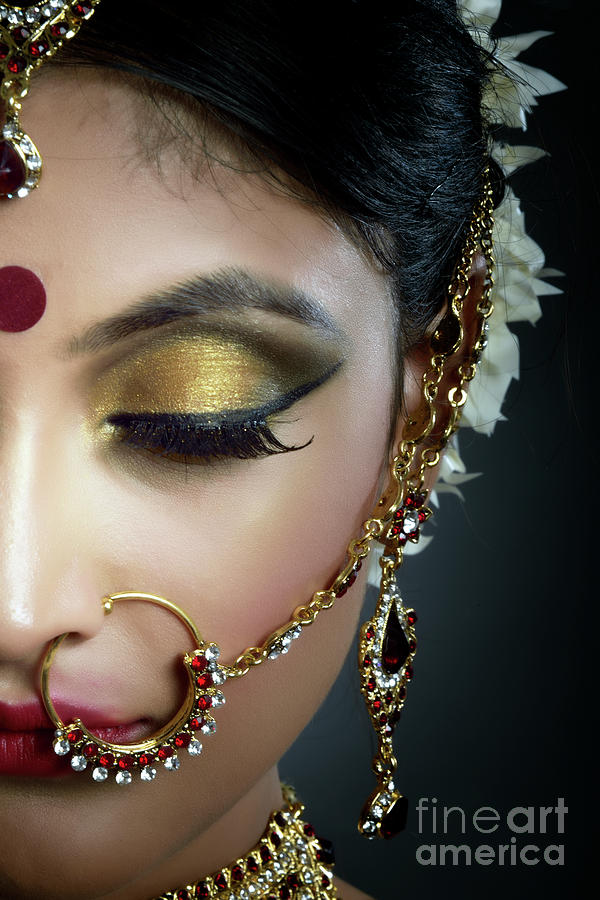 Portrait of a Indian bride #2 Photograph by Kiran Joshi