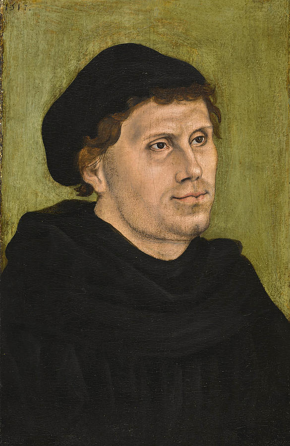 Portrait of Martin Luther #1 Painting by Lucas Cranach the Elder