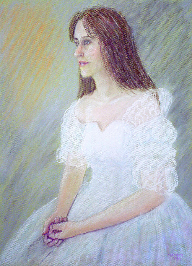 Portrait Of Young Woman #2 Pastel by Masami Iida
