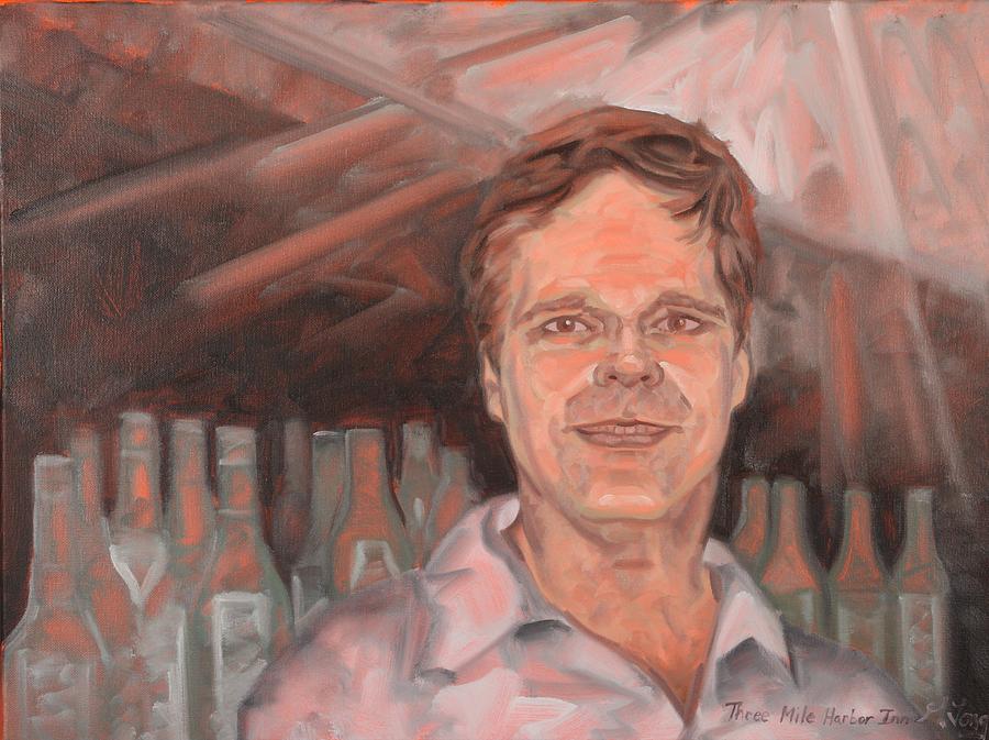 Bartender Painting by Gary M Long