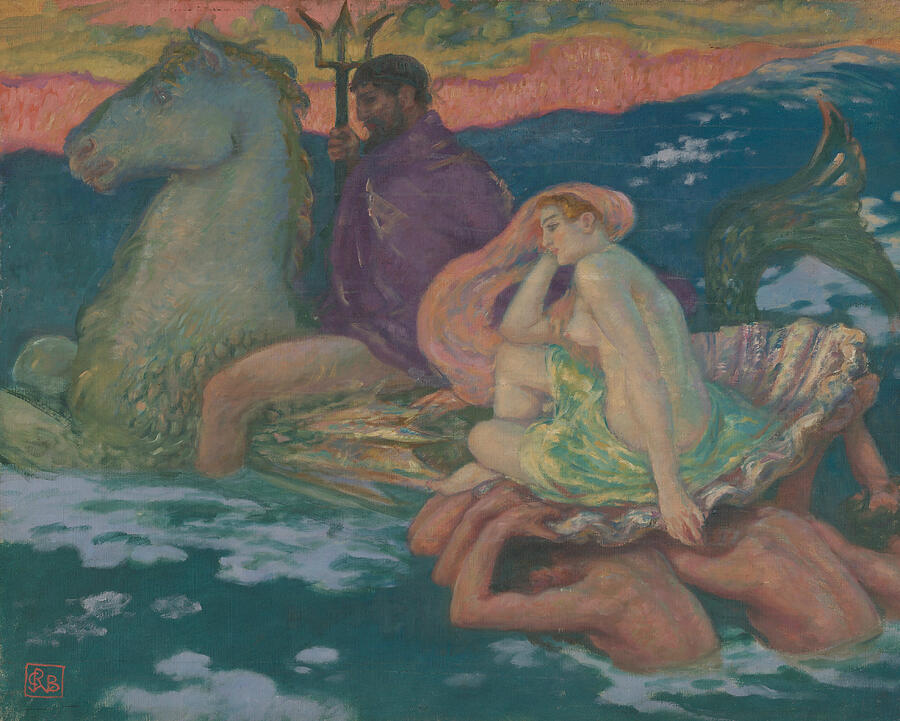 Poseidon and Amphitrite, from circa 1913 Painting by Rupert Bunny