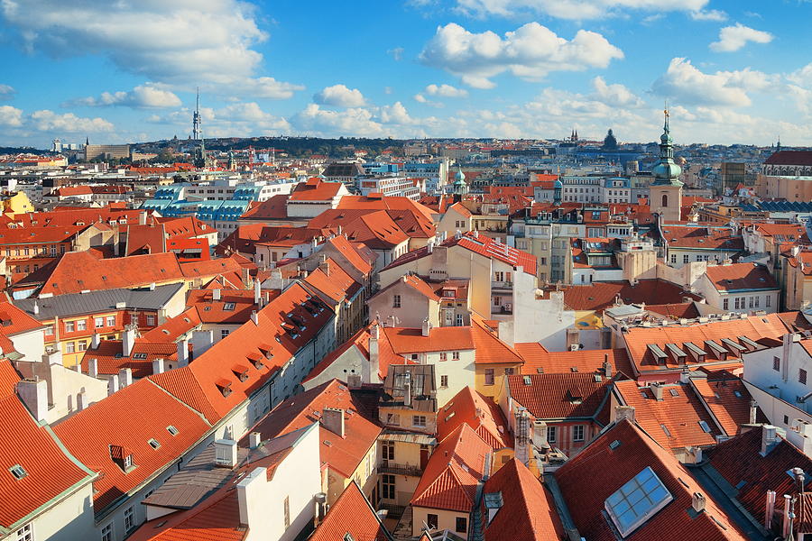 Prague skyline rooftop view #2 Photograph by Songquan Deng