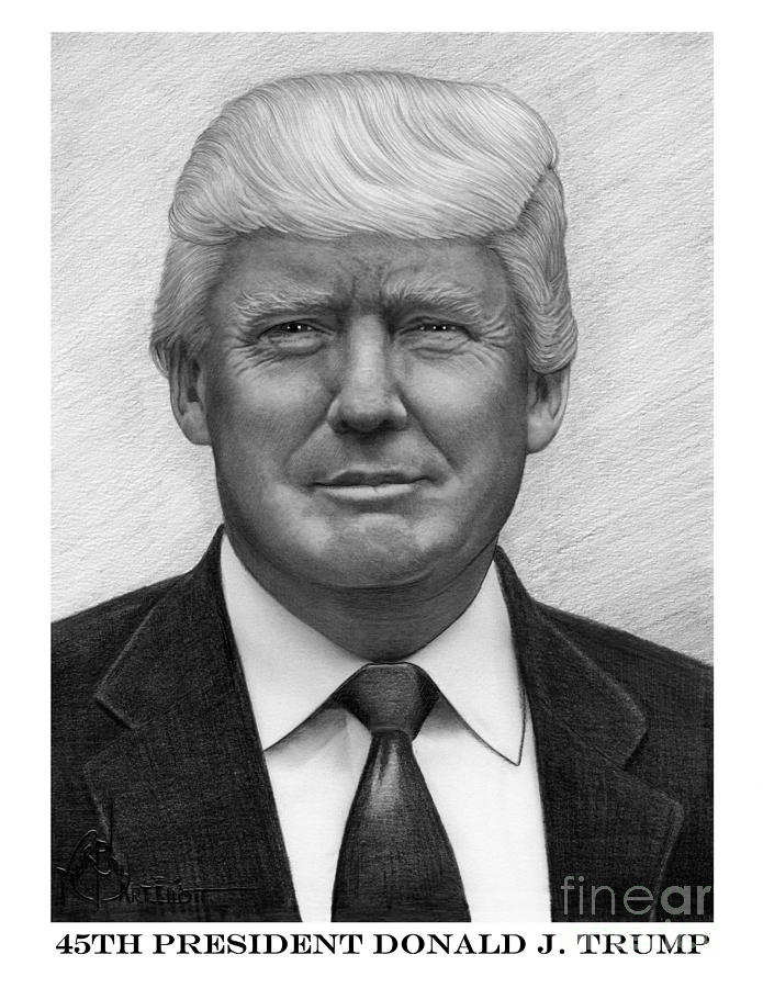 President Donald Trump Drawing by Murphy Elliott Pixels
