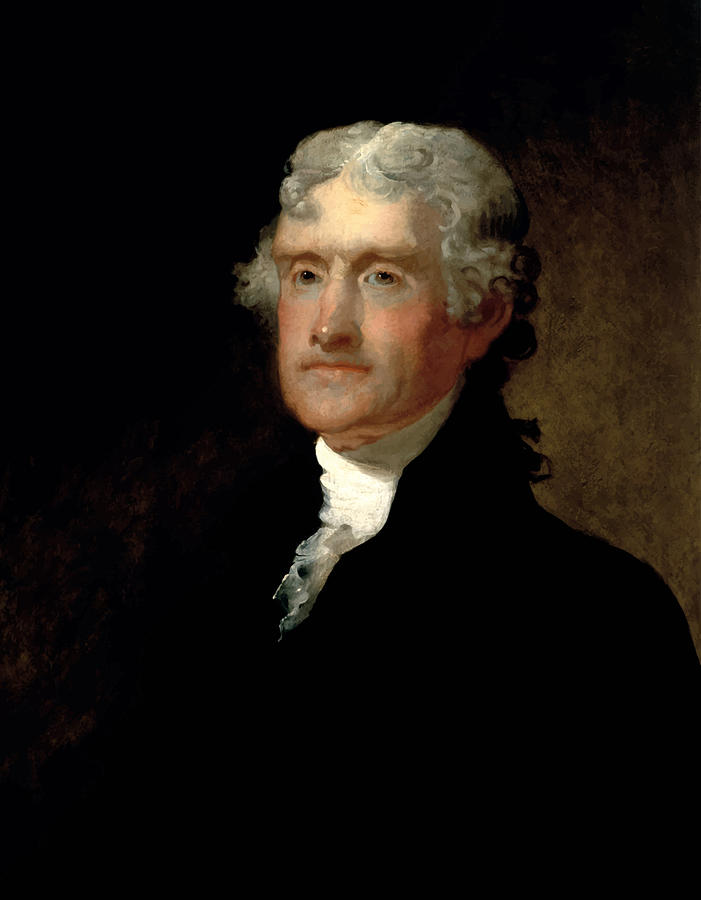 Thomas Jefferson Painting - President Thomas Jefferson  #3 by War Is Hell Store