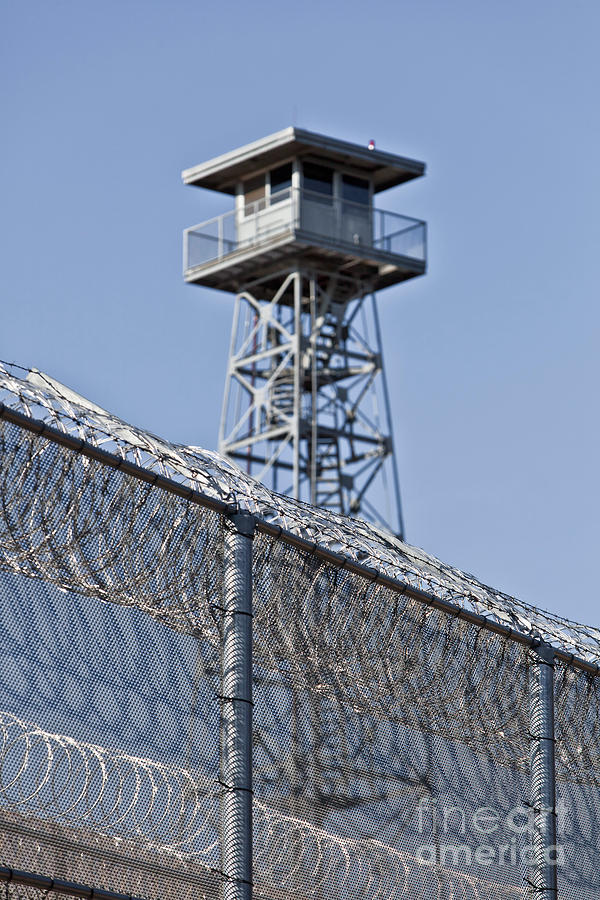 Prison Tower And Fence Photograph by Inga Spence - Fine Art America