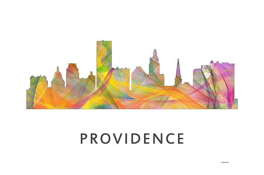 Architecture Digital Art - Providence Rhode Island Skyline #2 by Marlene Watson