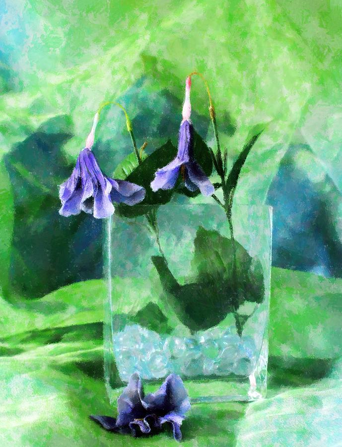 Purple Flowers #2 Mixed Media by Florene Welebny