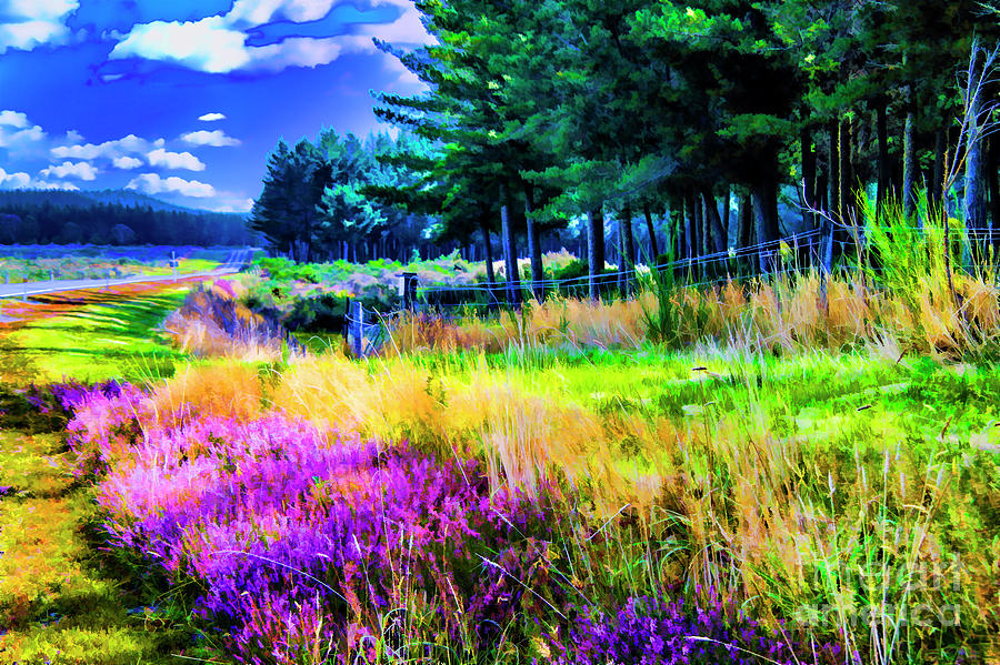 Purple Flowers #2 Digital Art by Rick Bragan