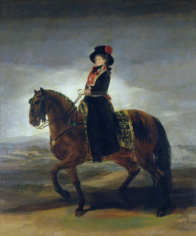 Francisco Goya Painting - Queen Maria Luisa on Horseback #2 by Francisco Goya