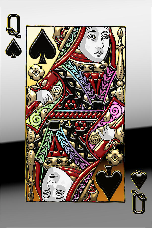 Playing Cards Photograph - Queen of Spades  #2 by Serge Averbukh